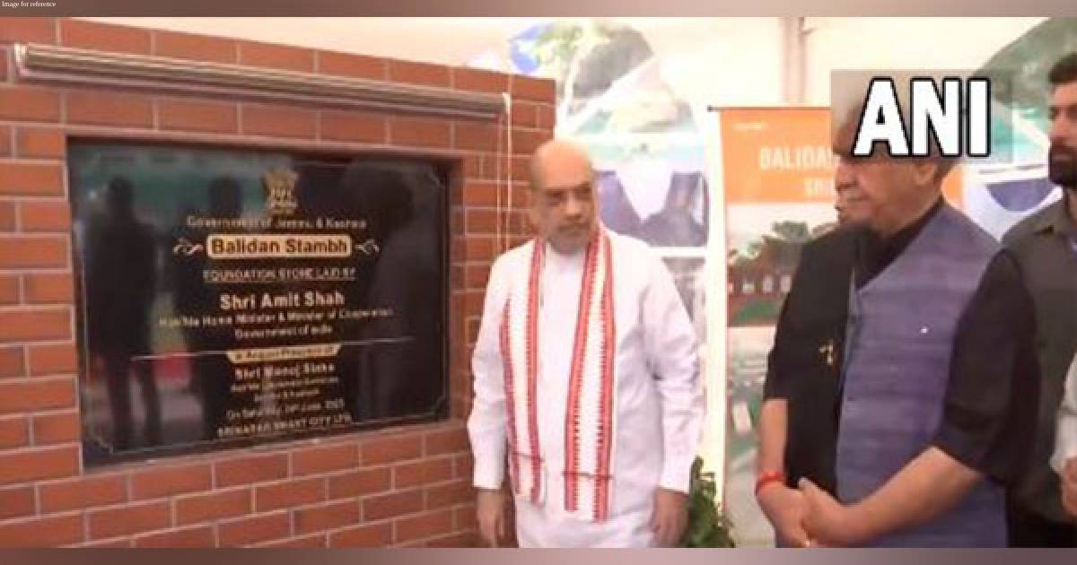 J-K: Amit Shah lays foundation stone of 'Balidaan Stambh' in Srinagar